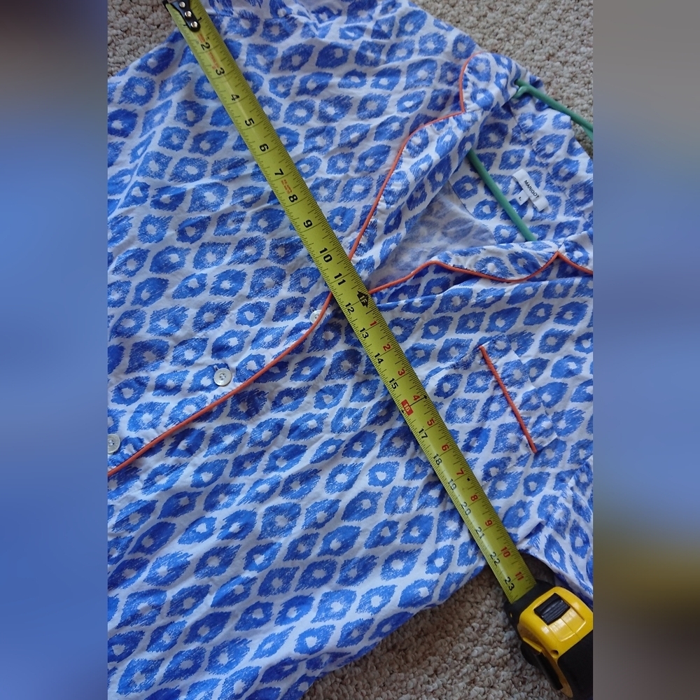 Marigot the Blue and white Patterned classic Pajama nightshirt size L - Picture 13 of 15